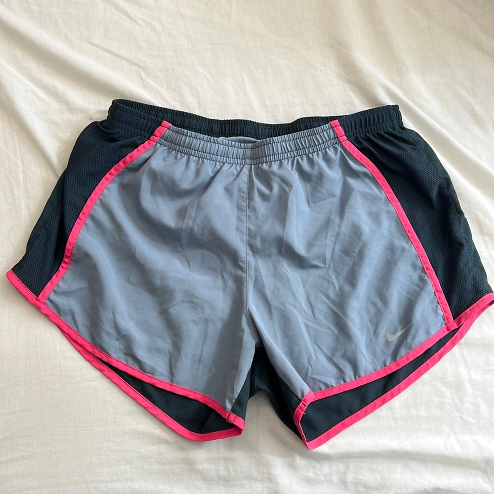 Nike Drifit shorts, grey and pink, with lining inside size S